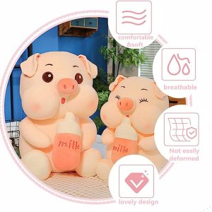 Cute Milk Bottle Pig Plush Toy