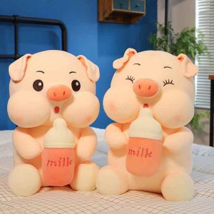 Cute Milk Bottle Pig Plush Toy