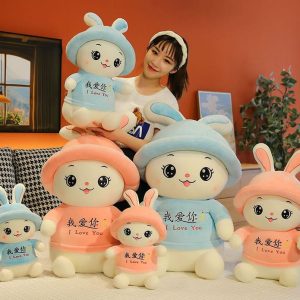 Love You Rabbit Plush Toy Hat Rabbit Pillow Doll
