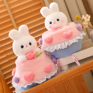 Princess Bunny Transforms into a Bouquet Plush Rabbit Doll