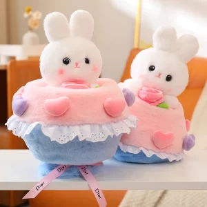 Princess Bunny Transforms into a Bouquet Plush Rabbit Doll