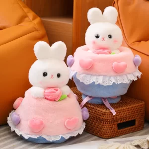 Princess Bunny Transforms into a Bouquet Plush Rabbit Doll