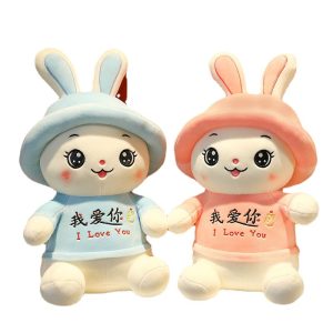 Love You Rabbit Plush Toy Hat Rabbit Pillow Doll