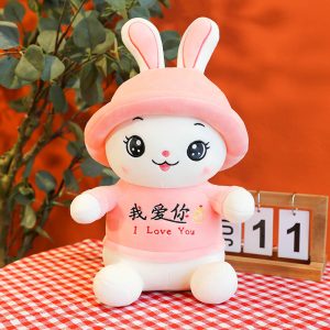 Love You Rabbit Plush Toy Hat Rabbit Pillow Doll