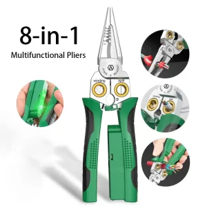 8-in-1 Wire Stripper with Electrical Measuring Pliers