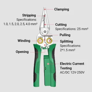 8-in-1 Wire Stripper with Electrical Measuring Pliers